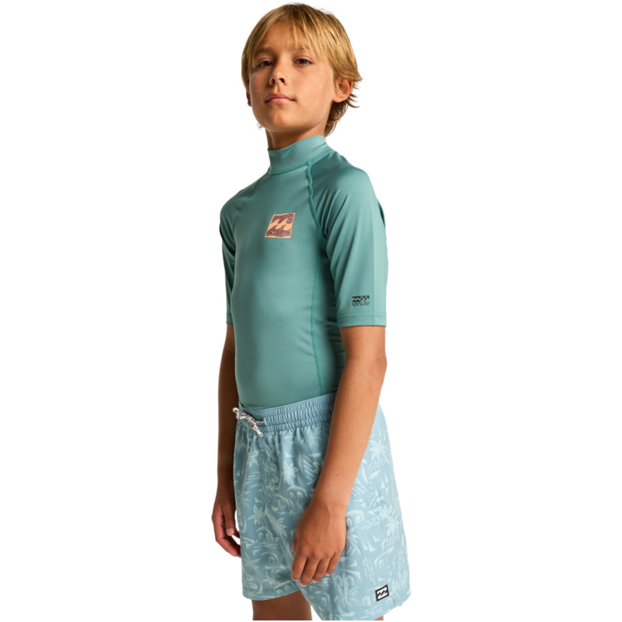 2026 Billabong Bambino Riedizione Canotta In Lycra A Maniche Corte EBBWR03009 - Sea Green